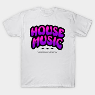 HOUSE MUSIC  - Bubble Outline Two Tone (black/pink/purple) T-Shirt